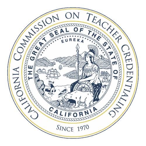 California Commission on Teacher Credentialing badge.